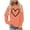 Orange 1, variante sur BLVB Chandail à Col Rond pour Femmes, Imprimé de Cœur, Manches Longues, Mignon, Coupe Ample, Léger, Hauts d'Automne, Cadeaux de la Saint-Valentin
