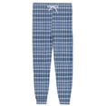 thumbnail image 6 of Men's Traditional Plaid Pajama Pants with Pockets & Drawstring - Cuffed Jogger Sleep Bottoms for Men, Elastic Waist Soft Lightweight Lounge Homewear Dark Blue L, 6 of 7