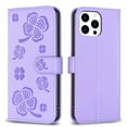 thumbnail image 7 of ELEHOLD Wallet Case for iPhone 15 Pro Max Folio Card Holders Case with Premium Leather Embossed Pattern Adjustable Stand Function Magnetic Clasp Shockproof Full Protective Purse Case,purple, 7 of 7