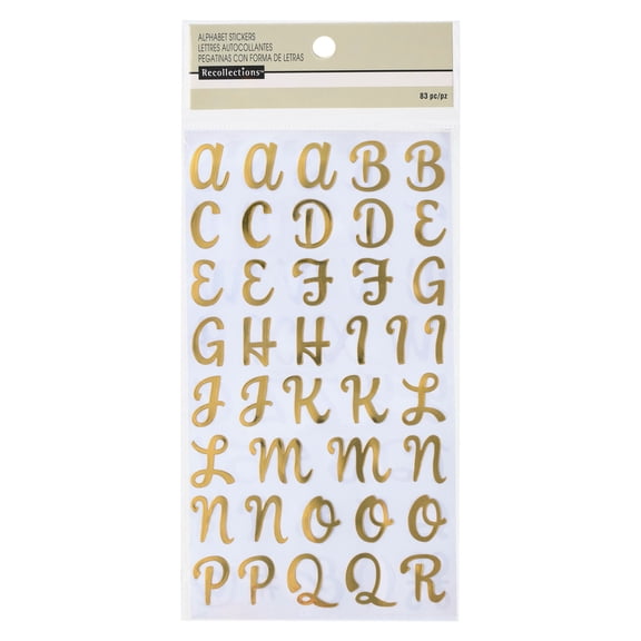 Recollections Gold Foil Alphabet Stickers, 12 Packs: 83 ct. (996 total)