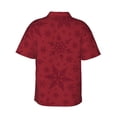 thumbnail image 3 of Balery Christmas Red Snowflakes Print Men's Hawaiian Shirts Short Sleeve Beach Shirt Relaxed Fit Vacation Button Down Shirts-3X-Large, 3 of 9