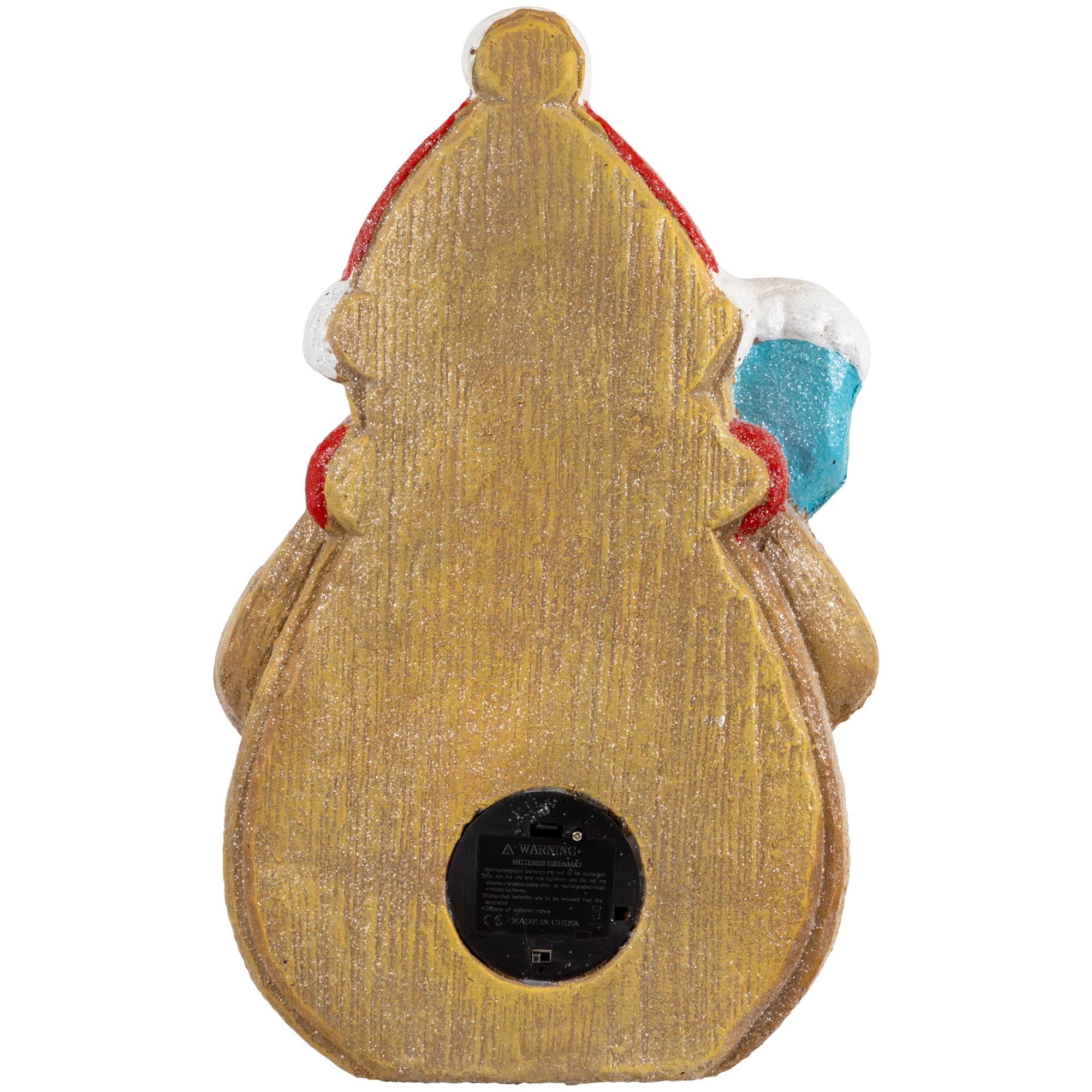 Northlight LED Lighted Gingerbread Snowman with Cookie Christmas Figure - 15.75"
