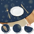 thumbnail image 4 of Dark Blue Star Moon Sun Pattern Round Fitted Tablecloth with Elastic Edge,Dining Table Cover Waterproof,Outdoor Round Tablecloth for Camping,Dining,Indoor and Outdoor, 4 of 7