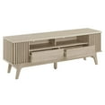 thumbnail image 5 of Media TV Stand Console Table, Brown Oak, Wood, Mid Century Living Room Lounge Cafe Lobby, Modern Contemporary HB34653, 5 of 12