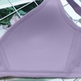 thumbnail image 3 of LLYwey Cotton Bras for Women Wirefree Women's Non Underwire Style Printed Push up Middle Button Breathable Underwear Daily Bra Big Girls Size nylon Soft Cup Bra Style LW-145 Purples S, 3 of 3