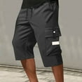 thumbnail image 1 of Men's Cargo Pants Lightweight Below Knee Work Shorts with Multiple Pockets Versatile Everyday Utility Clothing, 1 of 5