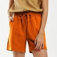 thumbnail image 1 of Pantalones cortos deportivos informales Augper de color liso para mujer con cordón y bolsillo, 1 of 8