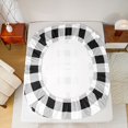 thumbnail image 4 of Manfei Ribbon Bowtie Letter Design Fitted Sheet Full,Abstract Plaid Pattern Bed Set,3pcs,1 Fitted Sheet and 2 Pillowcases, 4 of 6
