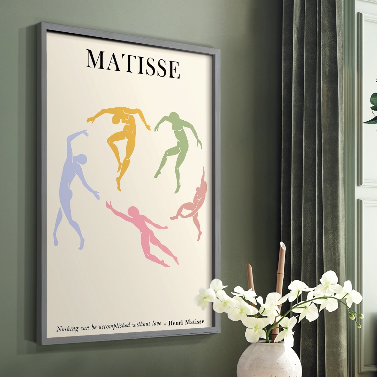 Matisse CDLXXXIII in Gray Solid Wood Framed Print No Nail Hanging