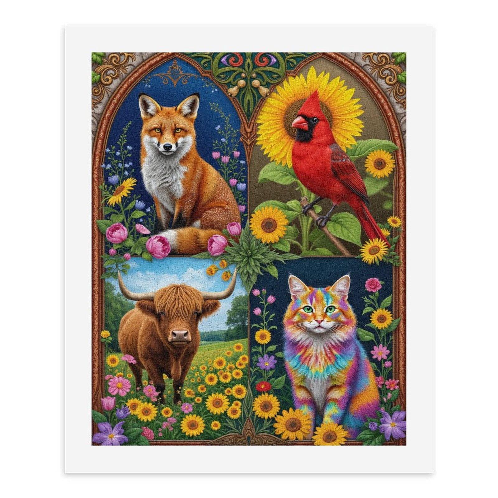 Paint By Numbers Kit for Adults Beginner - DIY Nature Animals Colorful Art Scene Canvas Painting Kits for Adults, Frameless Paint By Number for Adults for Home Wall Decor 16x20 Inch