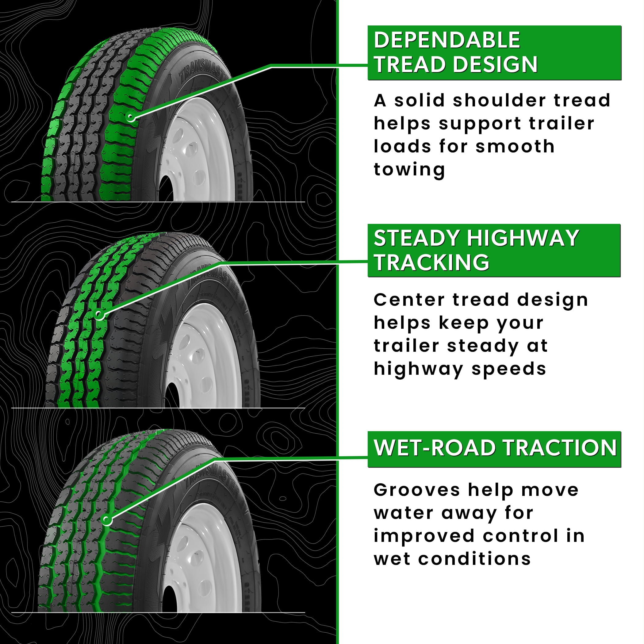 Greenball Transmaster EV ST175/80R13 LRC Hi-Speed Special Trailer Tire Only