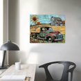 thumbnail image 4 of Feiri Farmhouse Teal Truck Wall Art Country Windmill Old Barn Pictures Wall Decor Canvas Prints Framed Modern Farm Painting Artwork for Bathroom Living Room Dining Room Bedroom Kitchen Office 20x16in, 4 of 6
