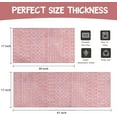 thumbnail image 6 of Boho Kitchen Mat Set of 2,Modern Farmhouse Kitchen Rugs and Mats Non Skid Washable,Moroccan Boho Runner Rugs with Rubber Backing for Kitchen Decor and Accessories (Pink 17"x47"+17"x30"), 6 of 6