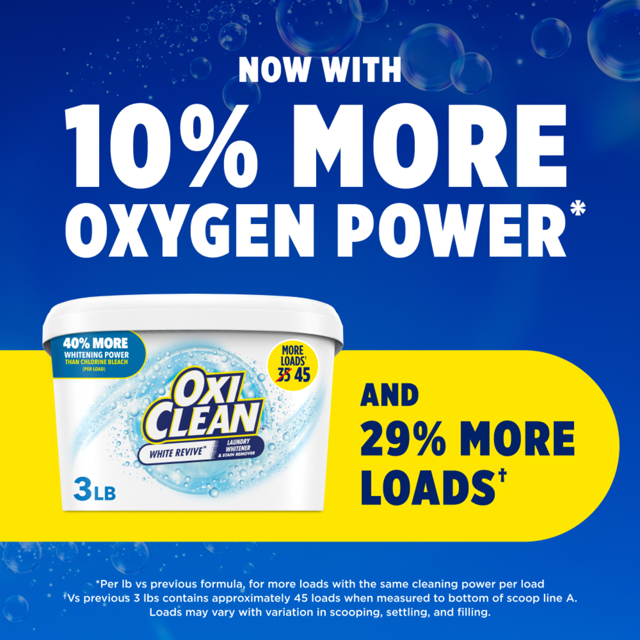 OxiClean White Revive Laundry Whitener & Stain Remover, 3 lb photo 2