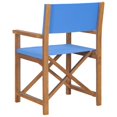 thumbnail image 4 of vidaXL Director's Chair Solid Teak Wood Blue, 4 of 5
