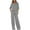 Gray, variant on WRKEKC Two Piece Sets for Women, Casual Outfits for Women, Ladies' Casual Loose Solid Color Short Sleeve Tops and Wide Leg Long Pants Suit