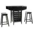 thumbnail image 3 of SAFAVIEH Emeric Contemporary 3 Piece Set Drop Leaf Pub Table, Espresso, 3 of 6
