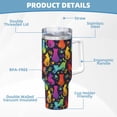 thumbnail image 5 of Vsdgher Colorful Cats Pattern 40 oz Tumbler with Handle and Straw Lid | Insulated Cup Reusable Stainless Steel Water Bottle Travel Mug | Gifts for Women Men Him Her, 5 of 8