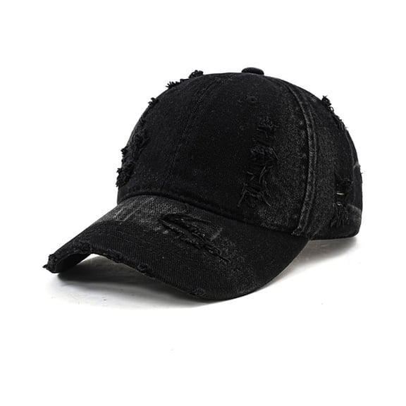 Iaqnaocc Vintage Distressed Baseball Cap Washed Cotton Adjustable Dad Hat Unisex Fashion Cap Low Profile Breathable and Comfortable Black