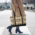thumbnail image 4 of FORMRS Canvas Laptop Tote Bag for Women with 15.6" Computer Compartments Shoulder Handbag, Beige Geometric, 4 of 7