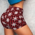 thumbnail image 4 of Naloa Snowflake red plaid Biker Shorts for Women Seamless Scrunch Short Women’s Yoga Shorts for Gym Running Sport Shorts-XX-Large, 4 of 8