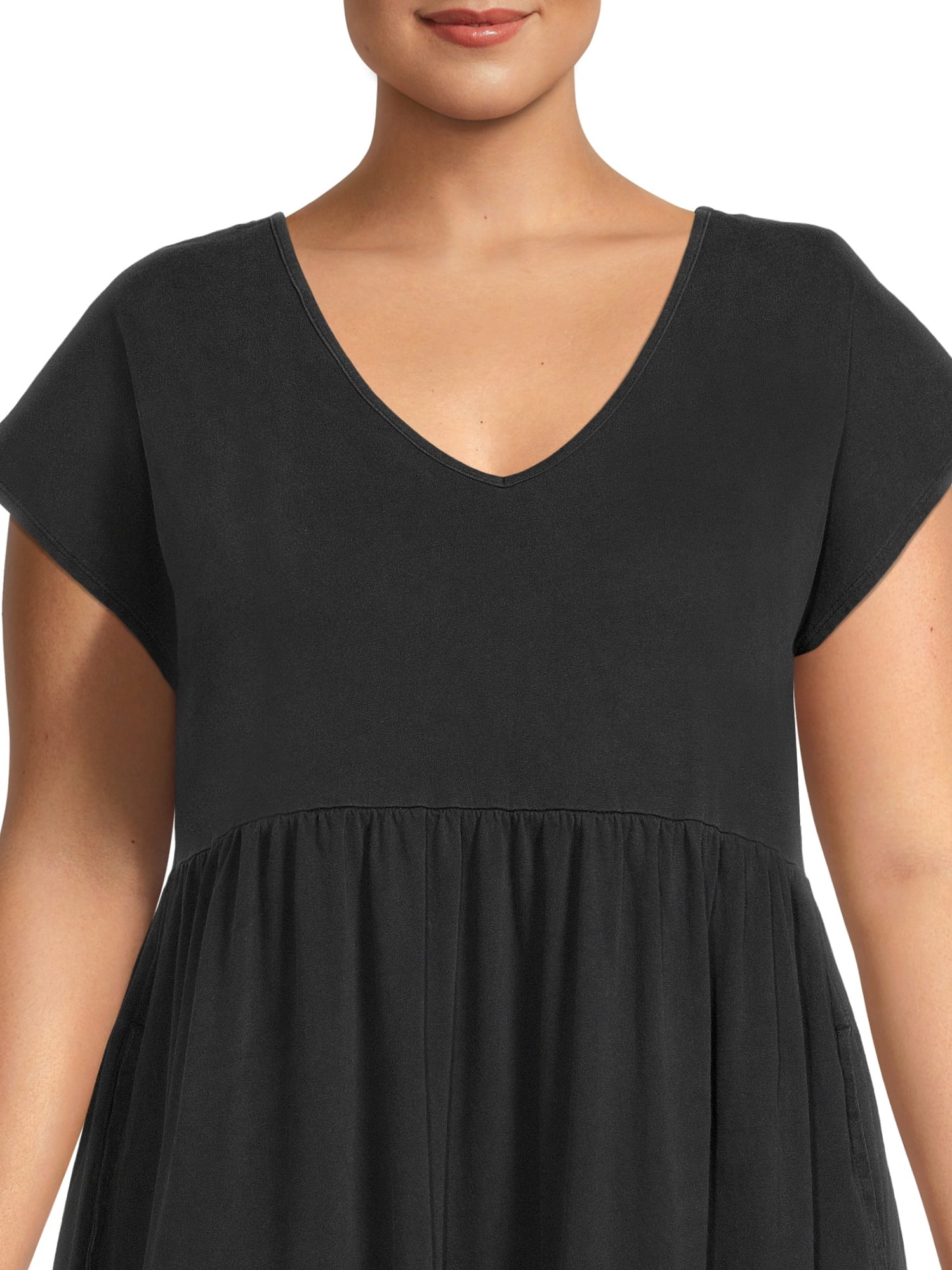 Tiered V-Neck Knit Dress - Walmart 