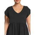 thumbnail image 4 of Terra & Sky Women's Plus Size Tiered V-Neck Knit Dress, 4 of 5