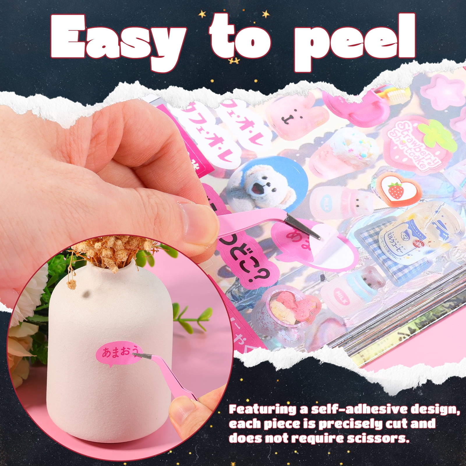 75 Sheets Japanese Sticker Book for Scrapbooking & Journaling – Heisei Retro Manga Style Korean Stickers for DIY Crafts, Aesthetic Decoration Junk Journal Gifts & Kawaii Sticker Book for Adults