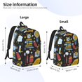 thumbnail image 4 of Naloa Canvas Backpack for Men Women Teeth Print Rucksack Casual Travel Daypack Large and Small Durable College Tote Satchel Bookbag for Teens, 4 of 8