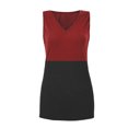 thumbnail image 4 of DPTALR Womens Casual Loose Color Matching Button V-neck SleevelessTops Blouses Vests, 4 of 6
