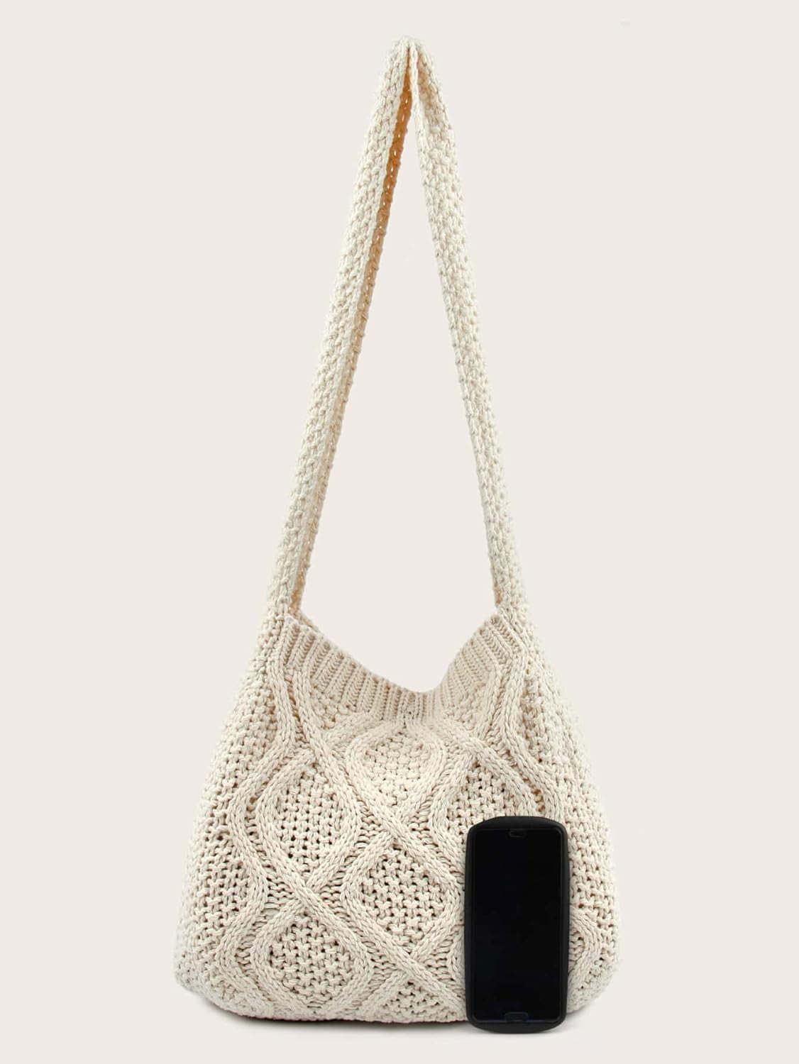 Women's Crochet Shoulder HandBags Hobo Knitted Tote Bag Shopping Bags