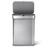 simplehuman 45 Liter / 12 Gallon Liter Rectangular Hands-Free Kitchen Step Trash Can with Soft-Close Lid, Brushed Stainless Steel with Plastic Lid