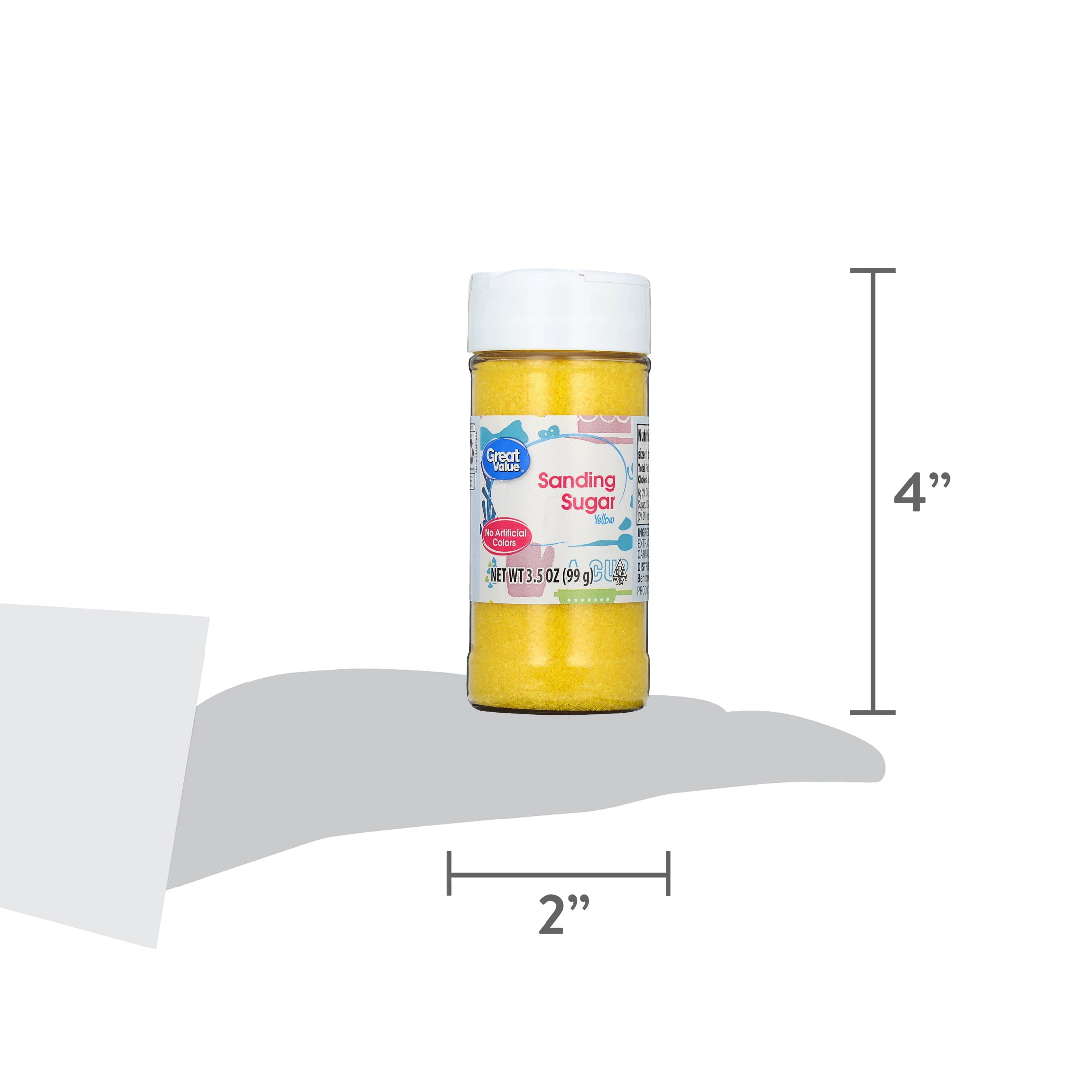 Great Value Sanding Sugar, Yellow, 3.5 oz
