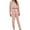 Pink, variant on Odeerbi Women Pajama Sets 2025 Long Sleeves Sleepwear Sports Tops Set Elastic Waist Long Pants Sleepwear Sets Beige