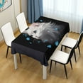 thumbnail image 4 of JSTEL White Cat Table Cloth Rectangle 60 x 108 Inch Tablecloth Anti Wrinkle Table Cover for Dining Kitchen Parties, 4 of 6