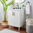 thumbnail image 2 of Sink Vanity Cabinet, White, Wood, Hotel Bedroom Bathroom, Modern Contemporary HB34064, 2 of 10