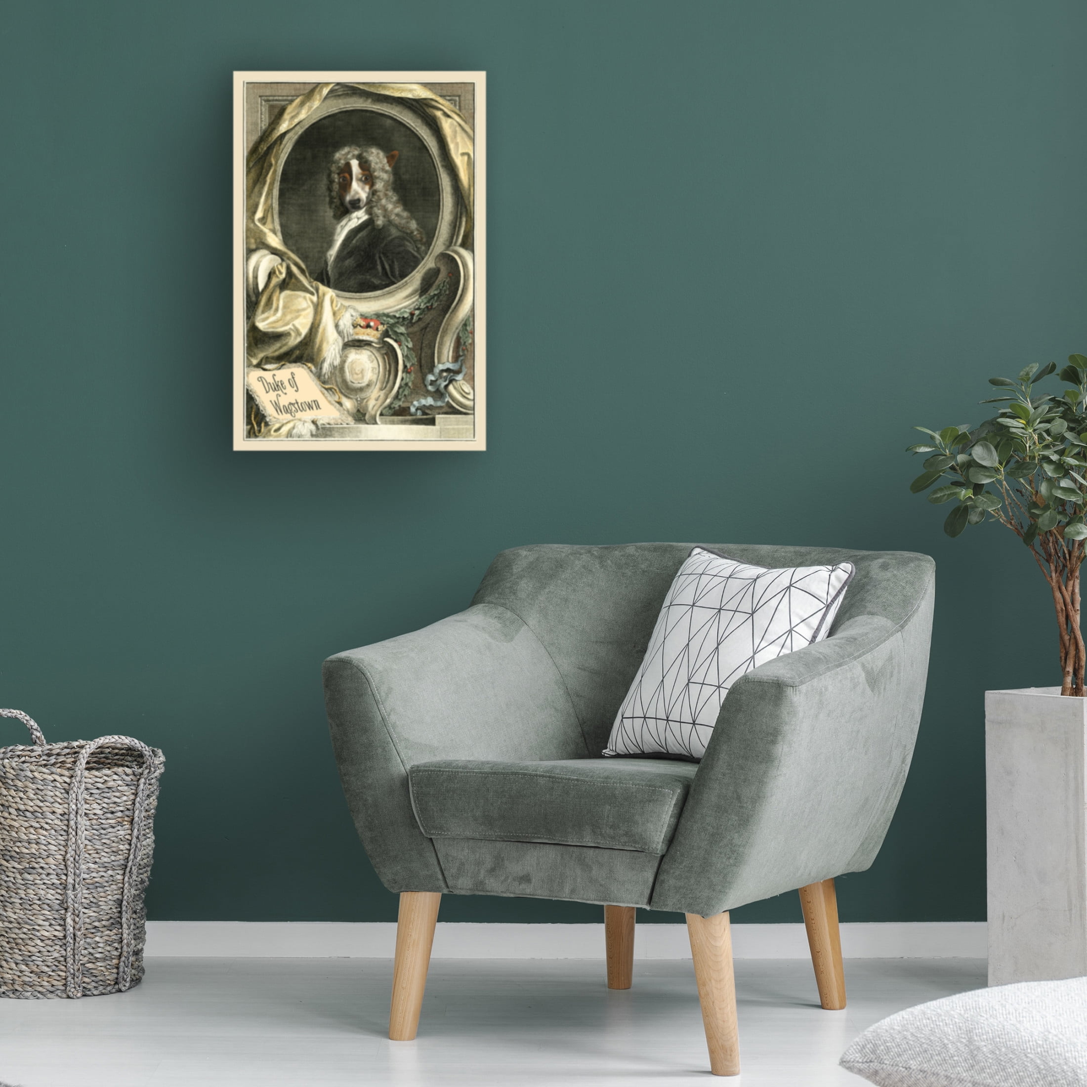 Canvas Wall Art - Alicia Longley 'Royal Dog Portrait II' Wall Art for Living Room, Bedroom, or Office Décor by Trademark Fine Art - 12 x 19 Inches