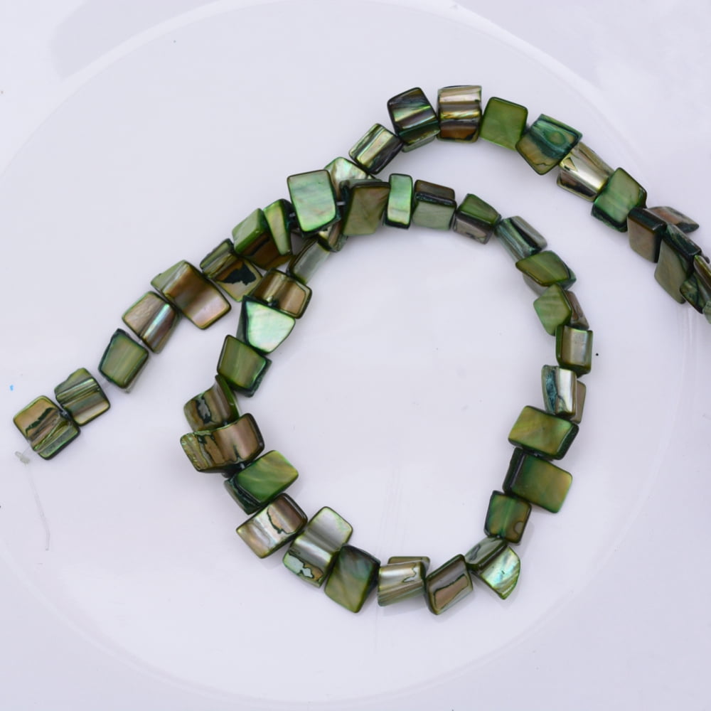 20strands Shell Beads Strands Green 8~17.5x5~8x5mm Hole: 1mm 16 inch/strand 40pcs/strand