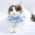 thumbnail image 3 of Cat Bib Decorative Soft Pretty Floral Print Pet Cat Bowknot Collar, 3 of 5