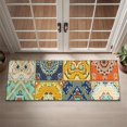 thumbnail image 2 of Bohemian Retro Floral Non-Slip Entryway Door Mat,Boho Indoor Decor Durable Low Plush Door Mat,Washable Welcome Rug for Patio Hallway Home Decor 16x47 Inches, 2 of 7