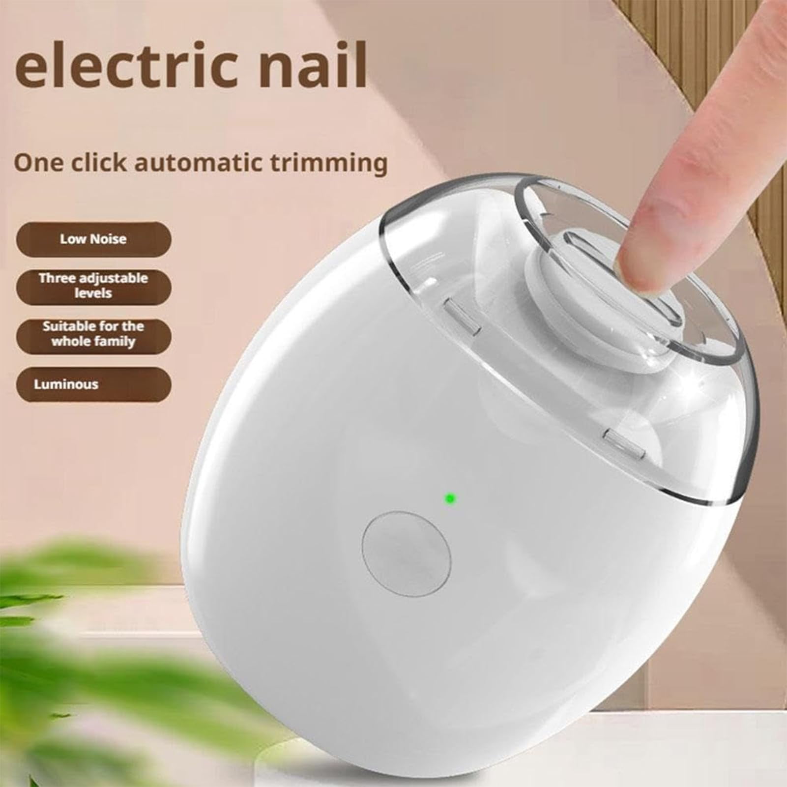 Saker Electric Nail Trimmer - 3-Speed Rechargeable Automatic Clipper with LED Light, Compact Design for Adult, Senior & Travel Nail Care(3PCS)