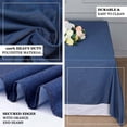 thumbnail image 3 of Efavormart 85" x 85" Dark Blue Faux Denim Polyester Table Overlays Square Tablecloth Cover For Wedding Party Event Banquet, 3 of 9