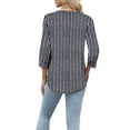 thumbnail image 5 of Ronuti Womens T-shirts 3/4 Sleeve Henley Tops for Women Ladies Premium Printed T-shirt Solid color Tops, 5 of 8