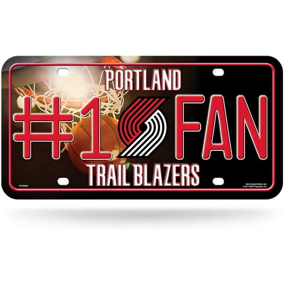 Portland Trail Basketball Blazers #1 Fan Metal License Plate Tag - Number One! Let's Go!!