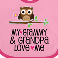 thumbnail image 4 of Inktastic Grammy and Grandpa Love Me Owl Girls Baby Bib, 4 of 4