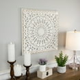 thumbnail image 3 of Northlight 24" Antique White Floral Mandala Square Wall Panel, 3 of 7