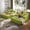 Light Green, variant on Kelyda 67"x48" Oversized Chaise Lounge Chair Indoor, Modern Boneless Cloud Corduroy Couch Sofa Sleeper Bed Black