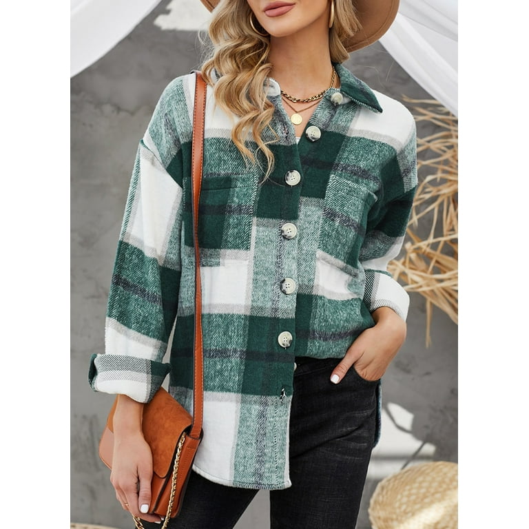 Plaid button front clearance cardigan