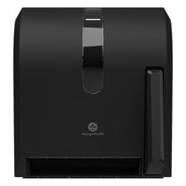 13 in. x 10 in. x 14.4 in. Hygienic Push-Paddle Roll Towel Dispenser - Black (1/Carton)