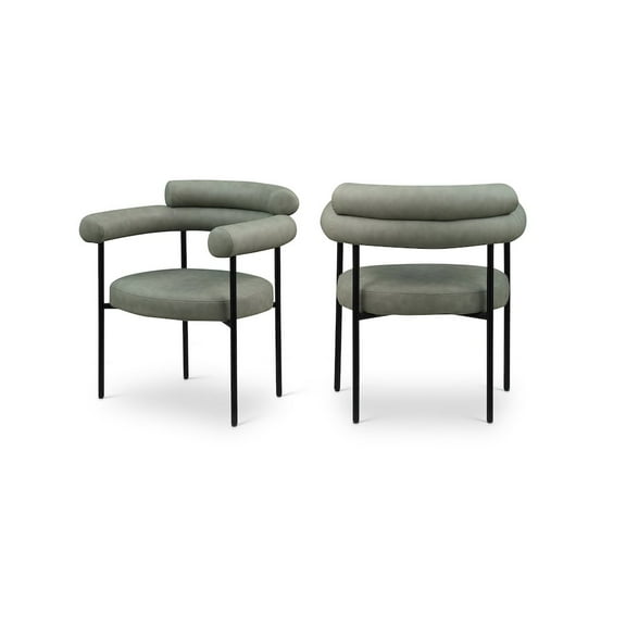 Meridian Furniture Blake Green Vegan Leather Dining Chair (Set of 2)